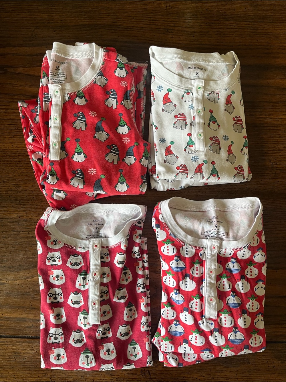 Kids Roller Rabbit Pajama Christmas Lot - size 8